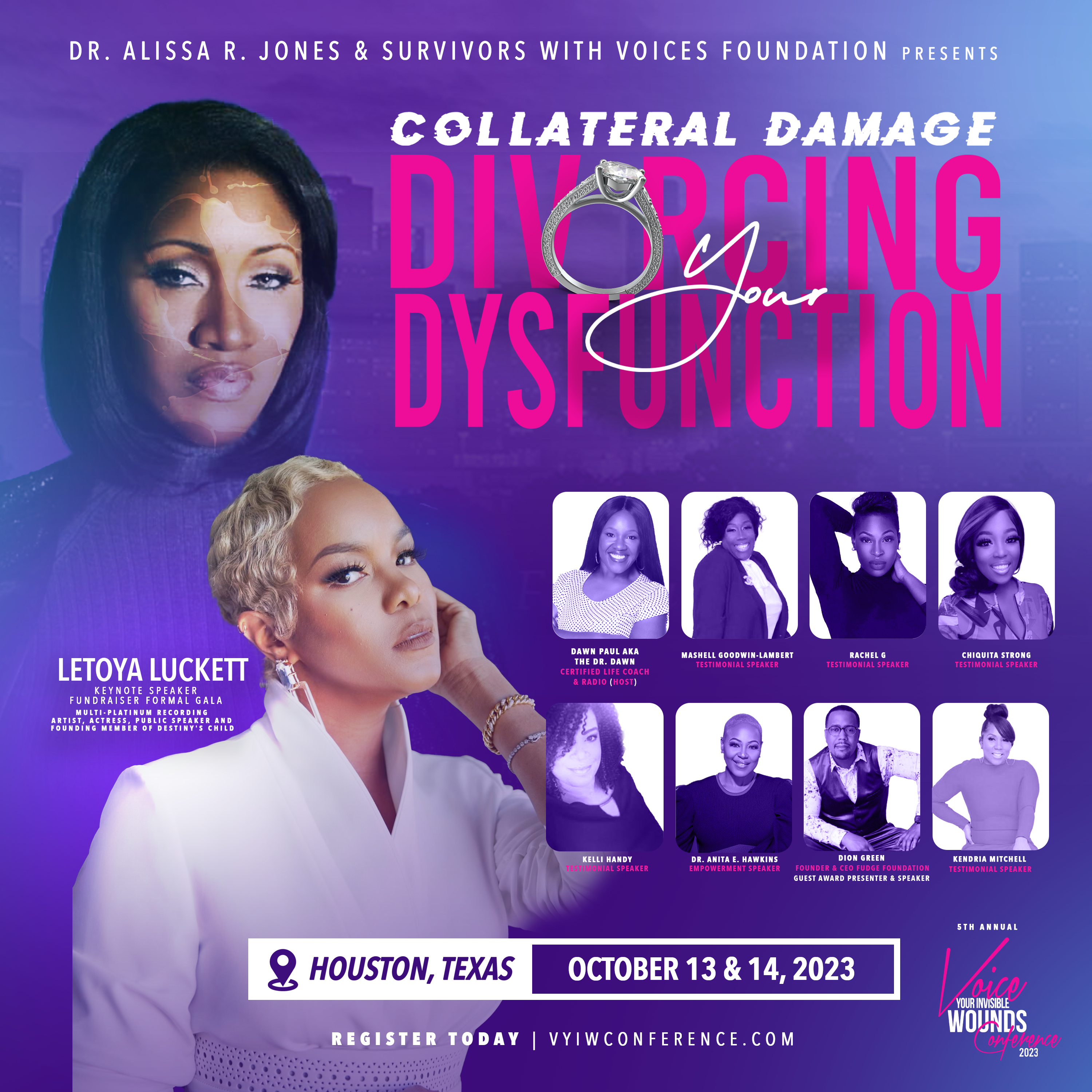 Survivors With Voices Returns to Houston with a Powerful 2-Day Conference: “Collateral Damage – Divorcing Your Dysfunction”